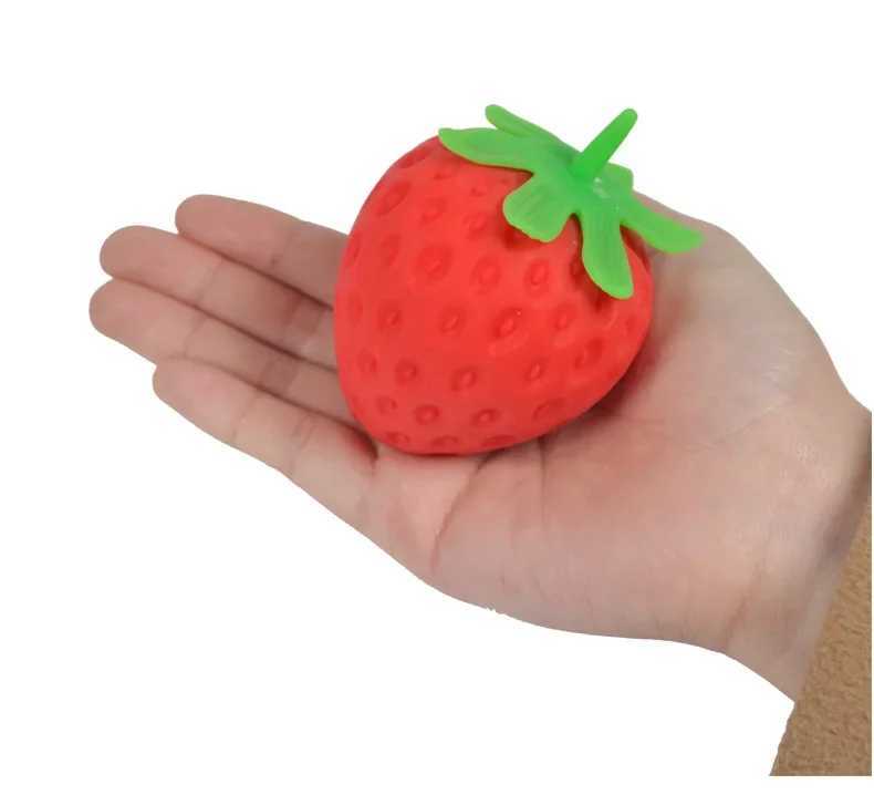 1 Piece of Stress Relieving Strawberry Squeeze Music Simulation Stress Relieving Ball Fruit Ball Stress Relieving Childrens Toy H260324