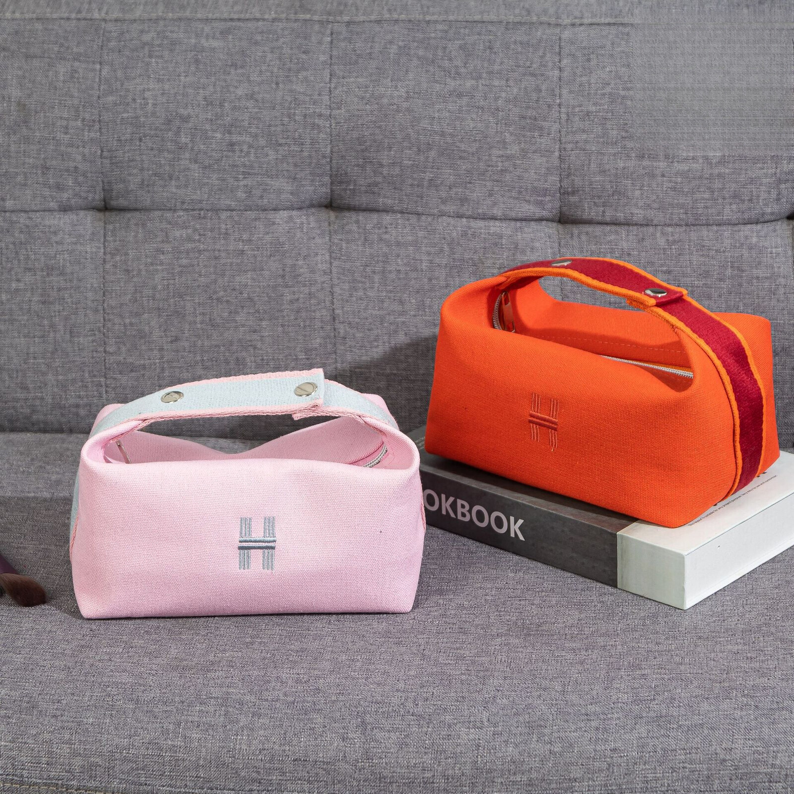 Storage Bag Cosmetic Canvas Handheld For Women High End Texture Large Capacity Multi Functional Travel Toiletry Bag With Zipper