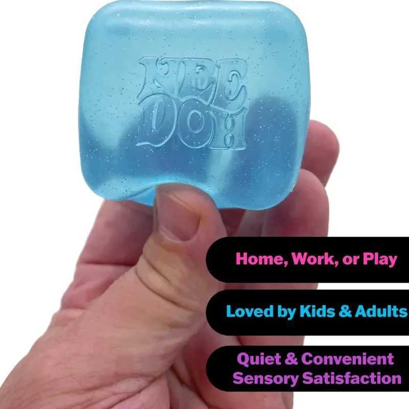Schylling NeeDoh Nice Cube Sensory Squeeze Toy with Super Solid Squish Stress Relief Anxiety Sensory Tool - 225 Cube H260324