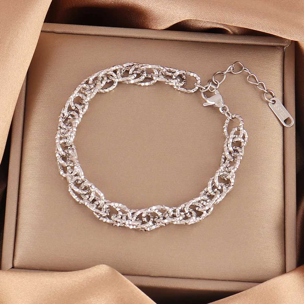 316L Stainless Steel Irregular For Women Punk Simple Geometric Chain Men Jewelry Gift H260323 - view 3