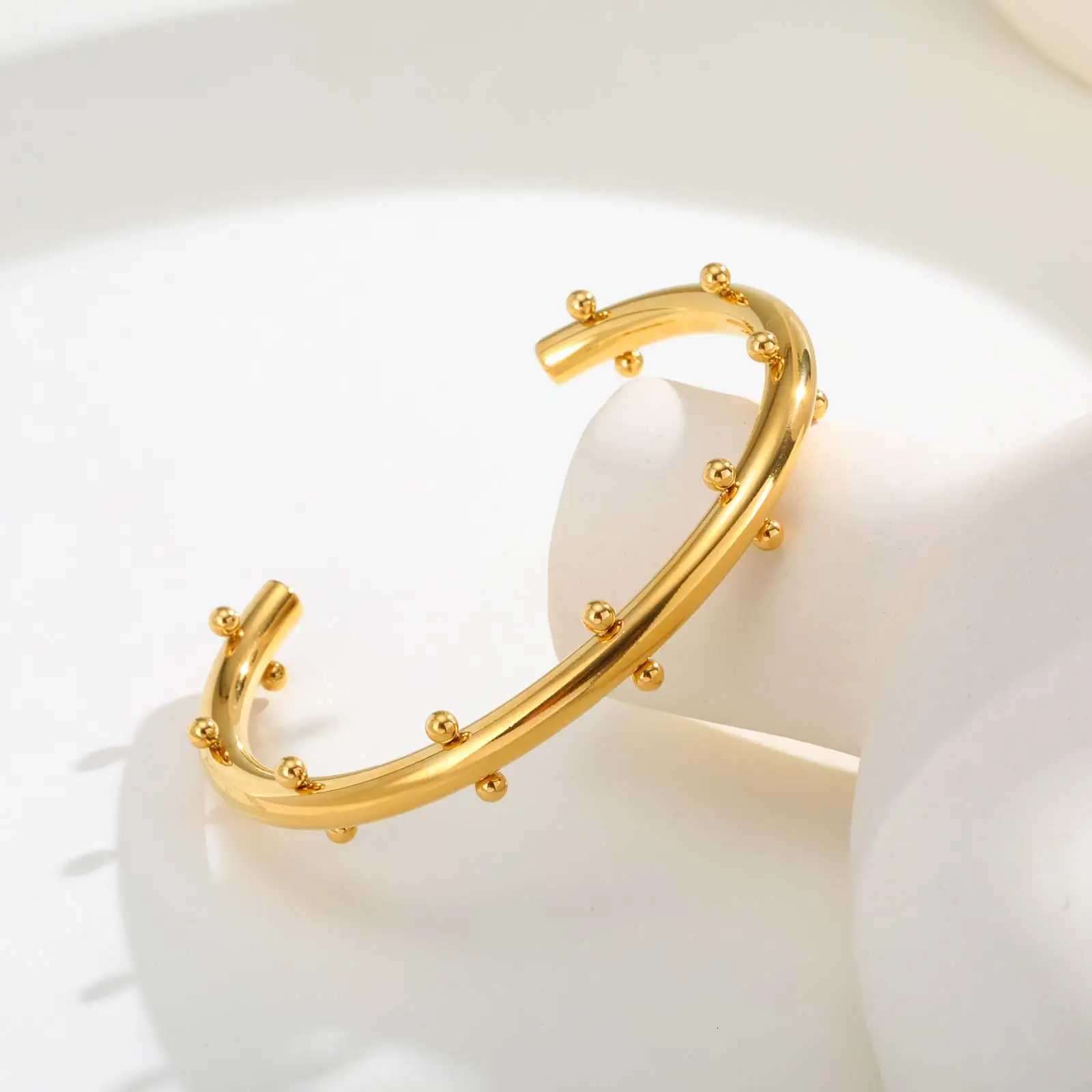 Unique With Mini Balls For WomenGold Plated Stainless Steel Bangles BraceletFashion Jewelry Gifts H260323 - view 6