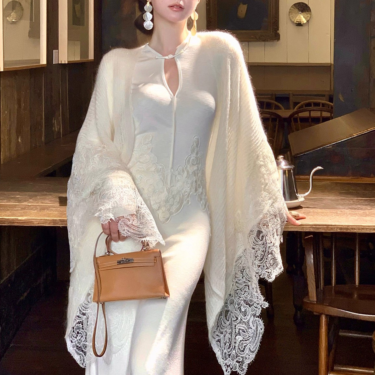 Designer Dress Cishenghua New Chinese Style Retro Cheongsam Slim-fit Dress Paired With Soft Knit Cardigan