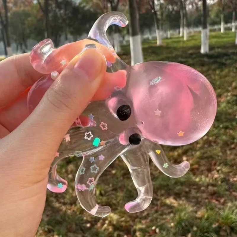 Squishy Ocean Octopus Squeeze Fidget Toy Simulation Stress Relief Slow Rebound Toy Can Be Stretched Sensory Decompression Gift H260324