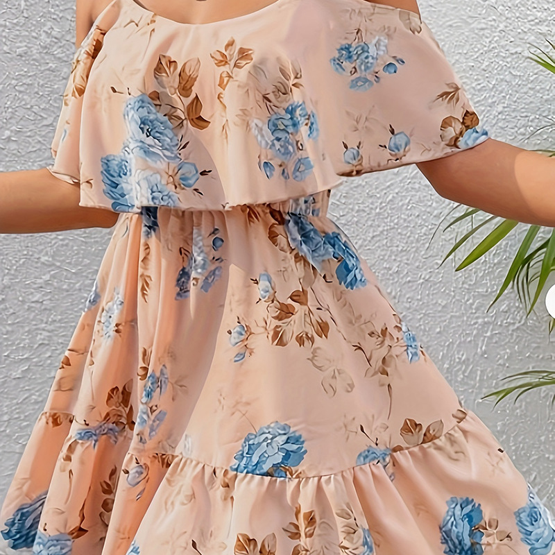 New Spring/summer French Romantic Classic Off-shoulder Waist-cinching Dress Sexy And Designer Dress Fashionable Bohemian Strap Dress For Women