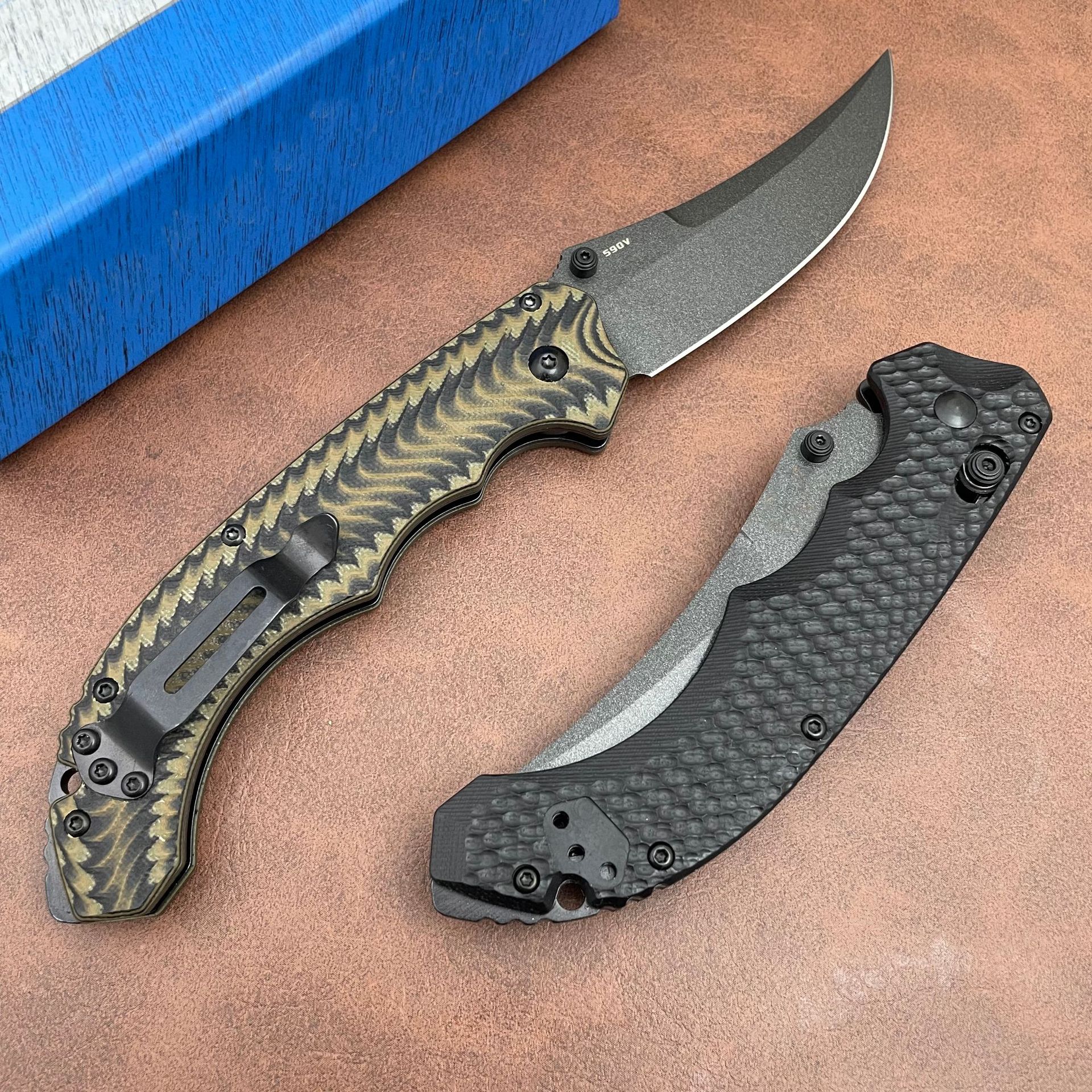 2Models 865/865BK-01 Bedlam AXIS Folding Knife 3.54 S90V Blade, G10 Handles