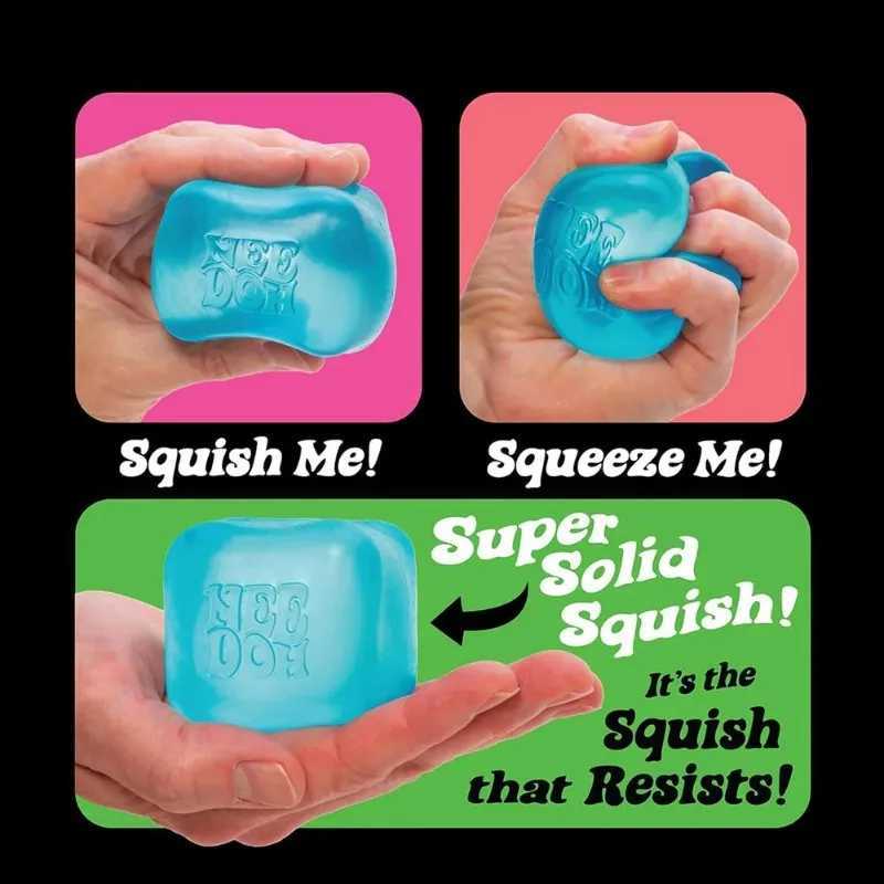Schylling NeeDoh Nice Cube Sensory Squeeze Toy with Super Solid Squish Stress Relief Anxiety Sensory Tool - 225 Cube H260324