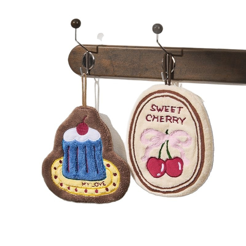 Cherry Cake Hand Towel Hanging Cute Hand Towel For Kitchen And Bathroom Thick Quick Drying Towel