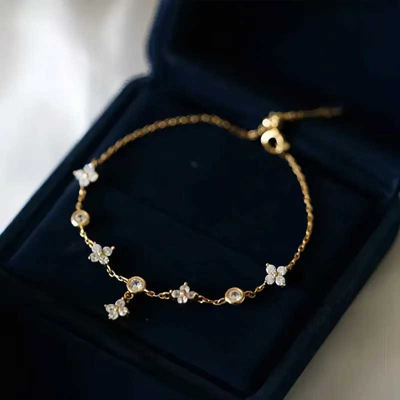 LGKGL Read S925 Sterling Silver Plated 18K Gold Sparkling Zircon Flower Necklace for Women Girl Exquisite Party Jewelry Gifts H260324 - view 7