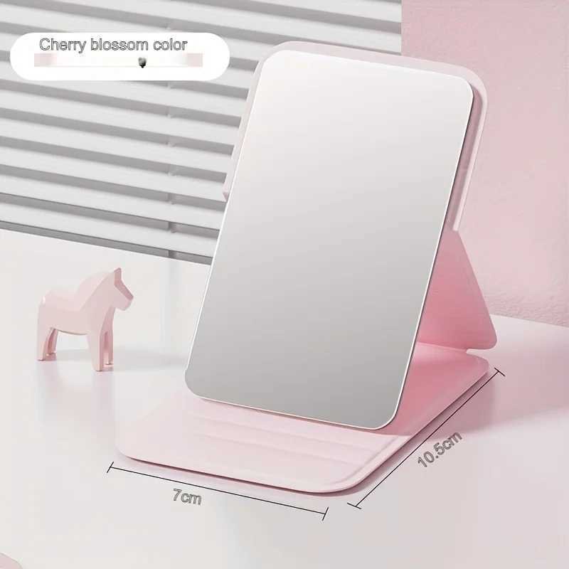 Mini portable small mirror makeup mirror student dormitory bedroom folding mirror desktop home office dressing mirror H260324