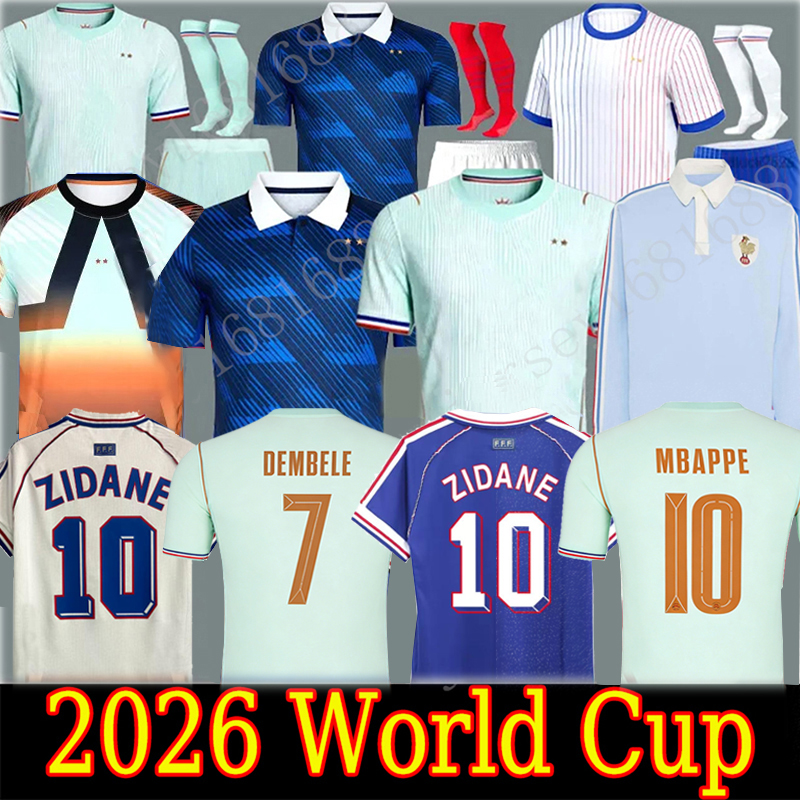 france jerseys world cup 2026 French Soccer Jersey MBAPPE GIROUD DEMBELE EKITIKE Olise GRIEZMANN ZIDANE Kids Women retro Football tops Shirt maillot de foot vintage