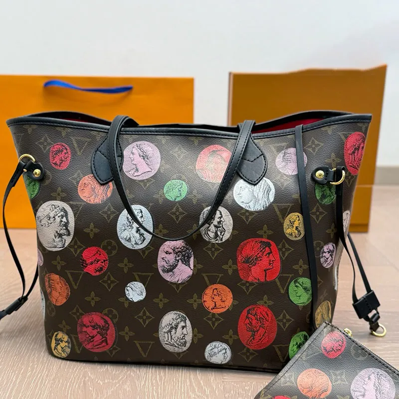 MM size M15124/M40995 Luxury designer genuine leather bag Women Cross body Flower Cat Inside Out Handbag Shoulder Bags Composite Lady Clutch Tote Bag high quality