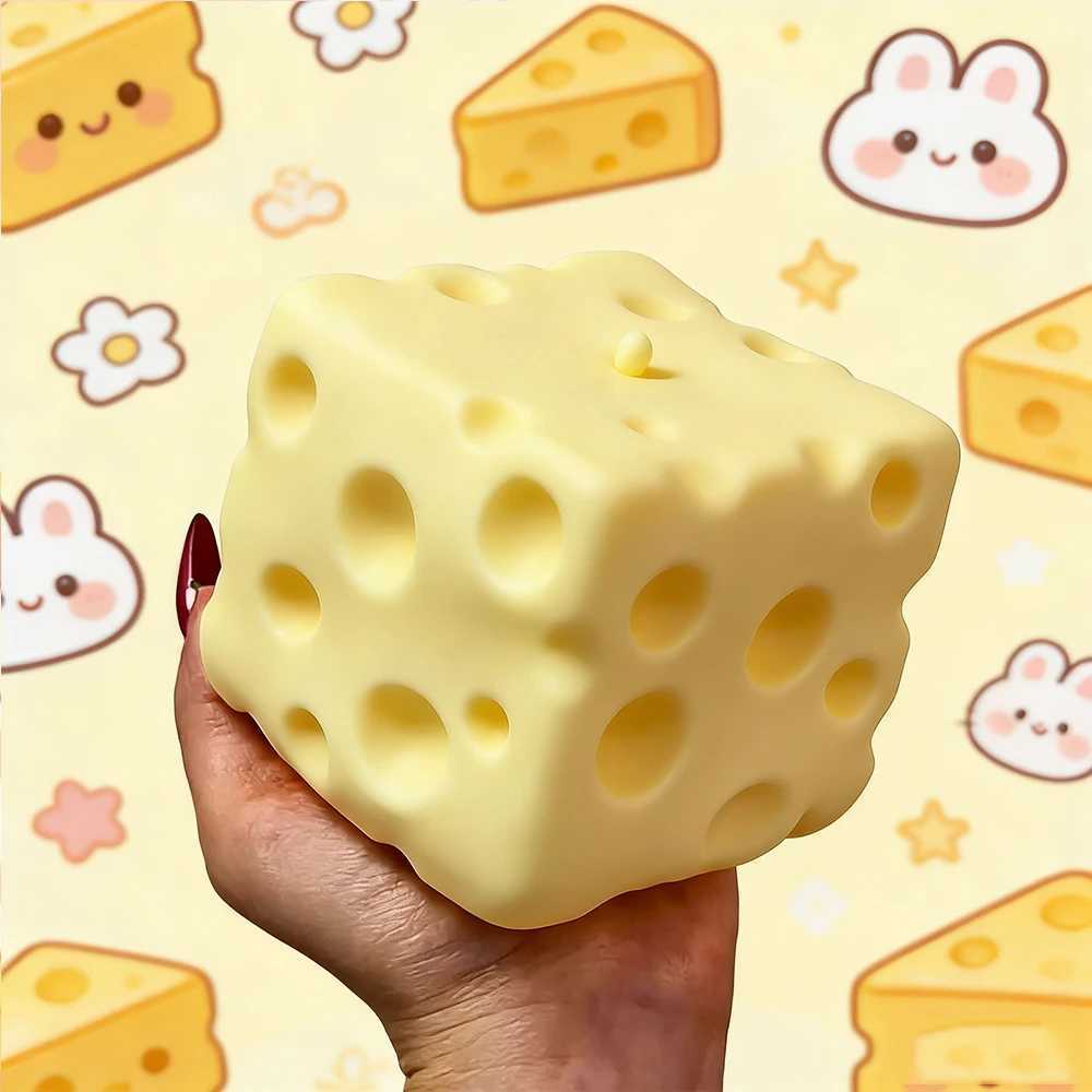 Jumbo Cheese Cube Stress Ball Big Cheese Shapeable Squeeze Ball Non-Bounce Fidget Toy ASMR Sensory Anti-Stress Festival Gift H260324
