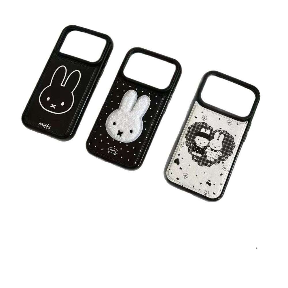 Polka Dot Embroidered Miffy Rabbit Compatible with iPhone 17 Pro Max Leather Texture Phone New 16/15/14 Soft Case 13