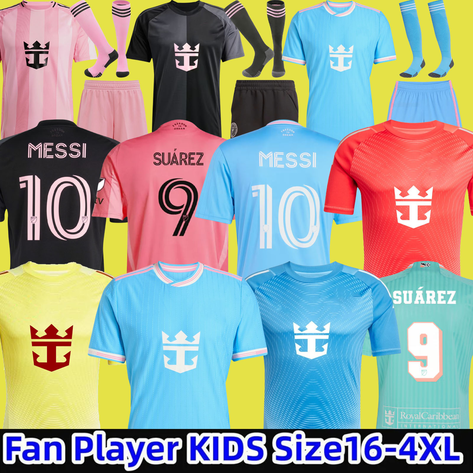 3XL 4XL 2025 2026 SUAREZ Interes Miamis CF MESSIS Soccer Jerseys Women MESSIES 25 26 3rd football men kids Player Fans version Grey Black shirt Baby kits child tops