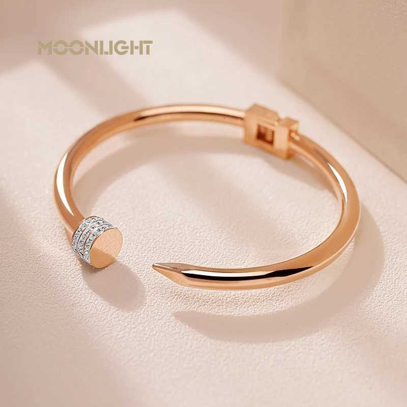 MOONLIGHT Classic Brand Open Bangles Female Simple Trendy Stainles Steel Screw For Women Accessories Gift H260323 - view 6