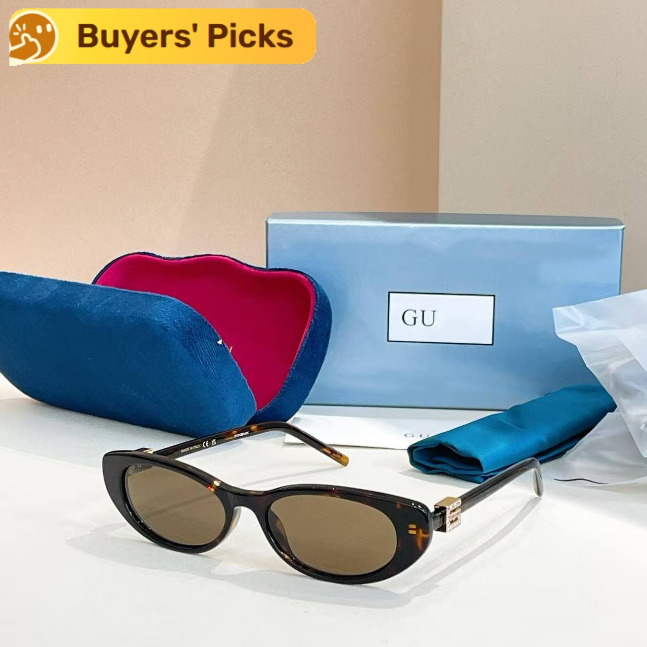 Mens Designer Sunglasses Glasses Womens cat eye Oval Eyeglasses Gold Frame Animal GG1680 Metal Screwdriver Sunglass Frames Green Wooden Carving Eyewear