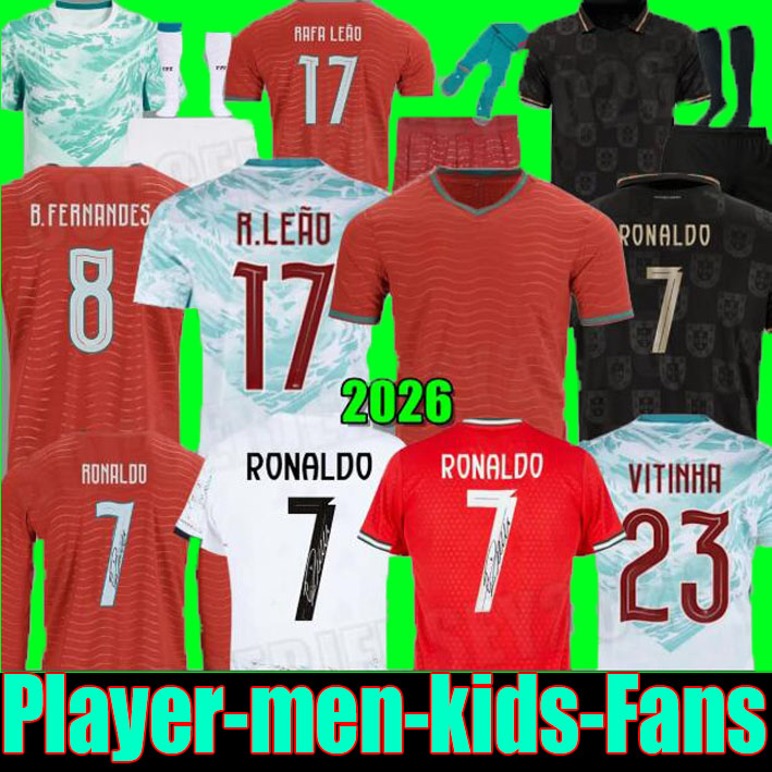 26 PEPE LEAO Portuguesa portugal 2026 soccer jerseys RONALDO Portugieser 25 26 Portuguese BERNARDO B.FERNANDES football shirt Men Kids kit Portugals national