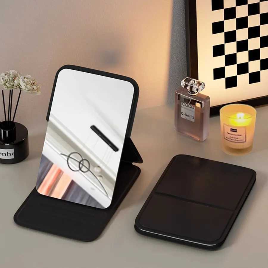 Folding Small Mirror Portable Household Desktop Makeup Mirror Student Dormitory Makeup Mirror Mens and Womens Folding Mirror H260324