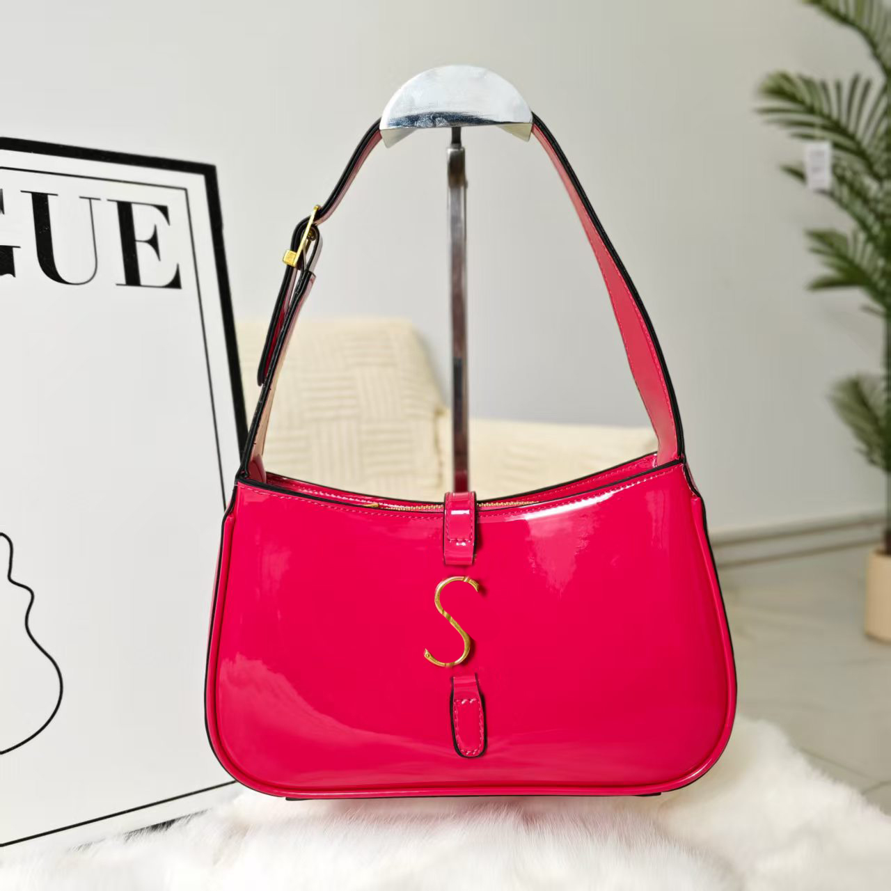Designer Bag Shoulder Bags High-Quality Retro Hot Pink Women Handbag Elegant Large Underarm Bag Timeless Classic Mini Hobo Bag Lightweight Bag Wxz26032342