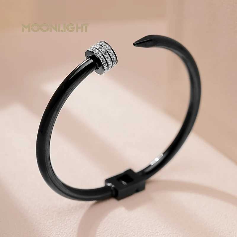 MOONLIGHT Classic Brand Open Bangles Female Simple Trendy Stainles Steel Screw For Women Accessories Gift H260323 - view 3