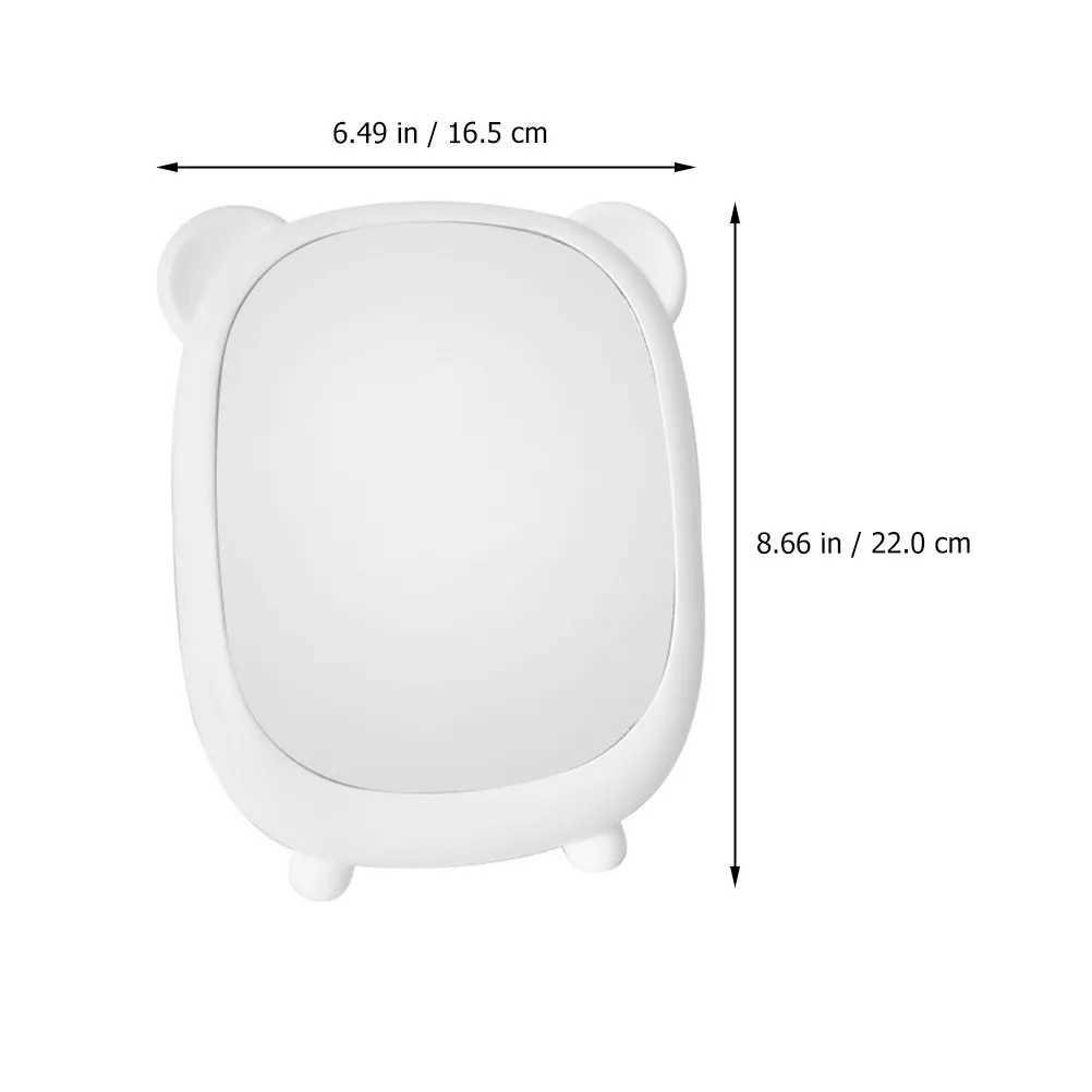 1Pcs Cartoon Tabletop Makeup Mirror White Stable High Definition Desktop Dresser Vanity Small Dormitory Shaving Skin H260324
