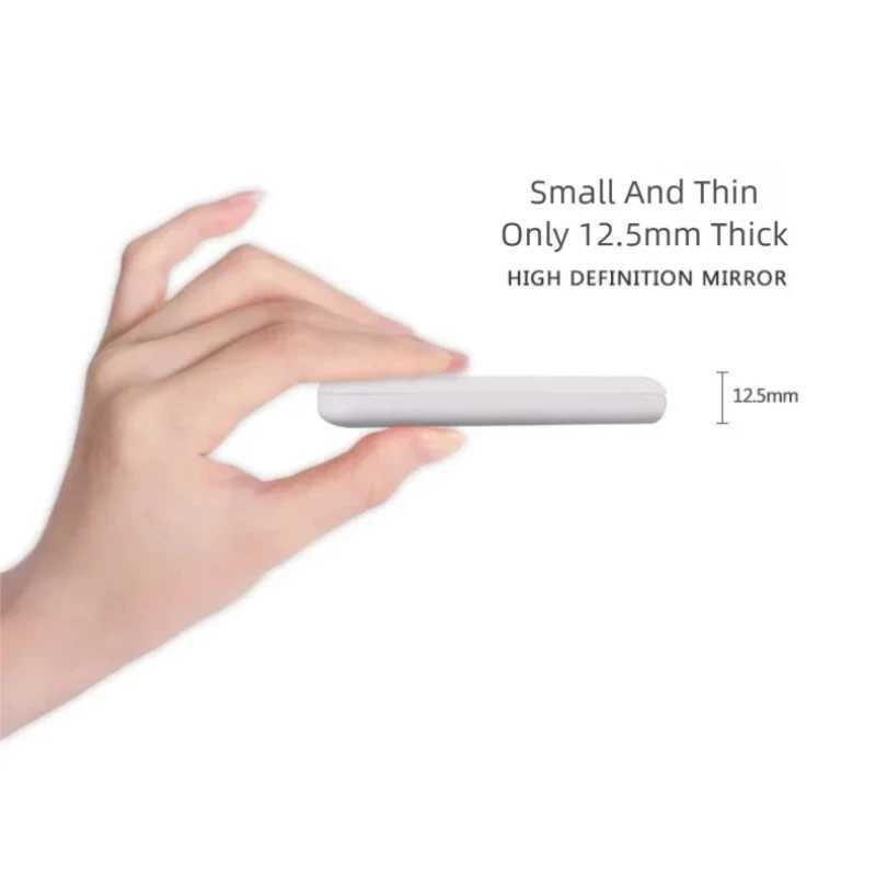 Compact Folding Mirror Portable Mini LED Makeup Mirror With 8 LED 2x Magnification Button Battery Powered H260324