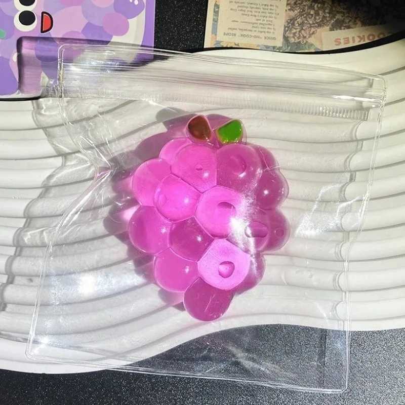 Taba Squishy Handmade Grape Squeeze Toy Sticky Fruit Stress Relief Slow Rebound Sensory Fidget Toy for Anxiety and Focus Gift H260324