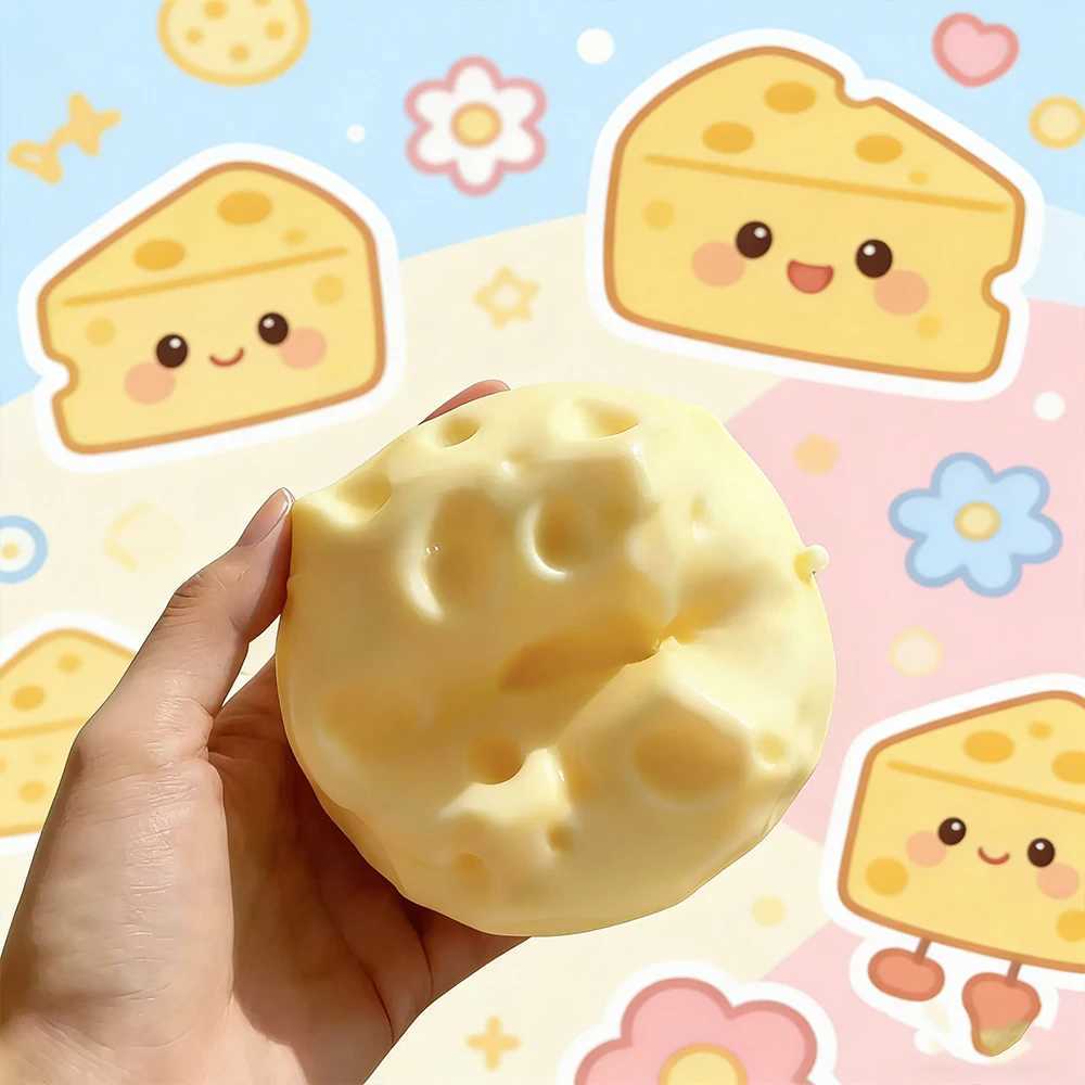 Jumbo Cheese Cube Stress Ball Big Cheese Shapeable Squeeze Ball Non-Bounce Fidget Toy ASMR Sensory Anti-Stress Festival Gift H260324