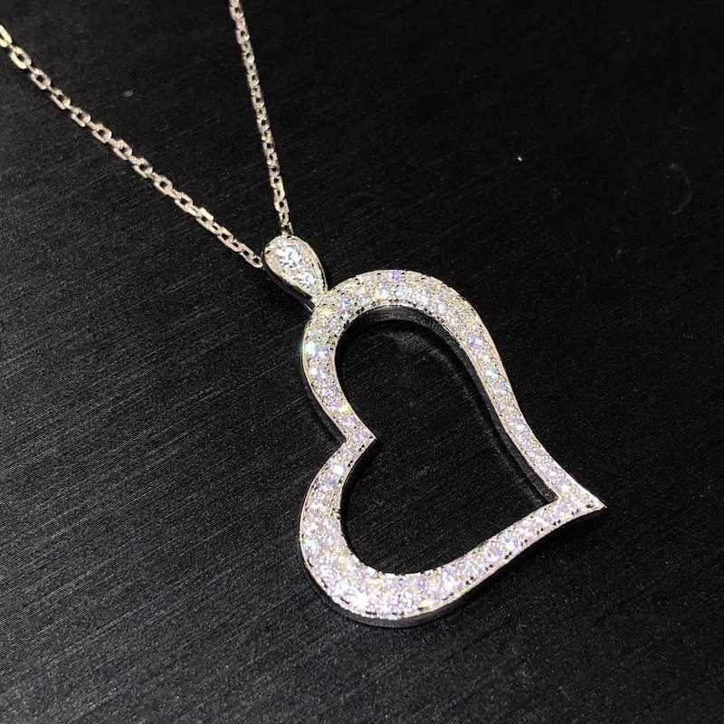 Huitan Exquisite Womens Necklace Luxury Silver Color Chain Necklace Bling Cubic Zirconia Pendant Wedding Trendy Jewelry H260324 - view 3