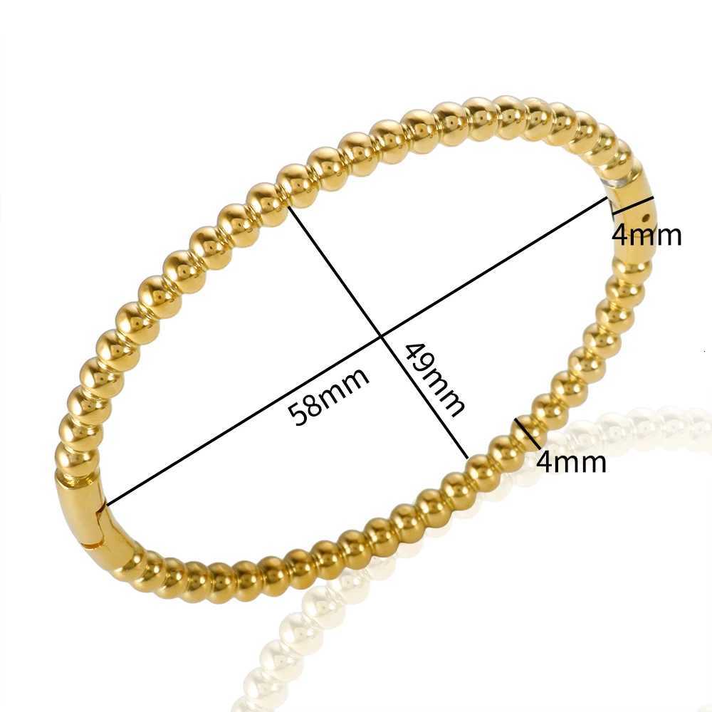 Trendy Round Ball Beaded Bangles High Quality Stainless Steel Twist Balls Dots Bead Bangle for Women Jewelry H260323 - view 4