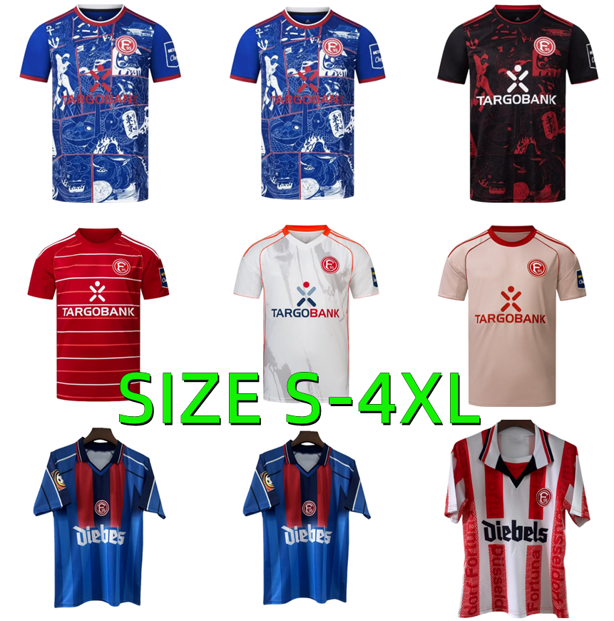 XXXL 4XL 25 26 Fortuna Dusseldorf Soccer Jerseys 2025 2026 HOFFMANN TANAKA VERMEIJ JOHANNESSON KLAUS OBERDORF NIEMIEC IYOHA 1998 1999 Retro Football Shirts