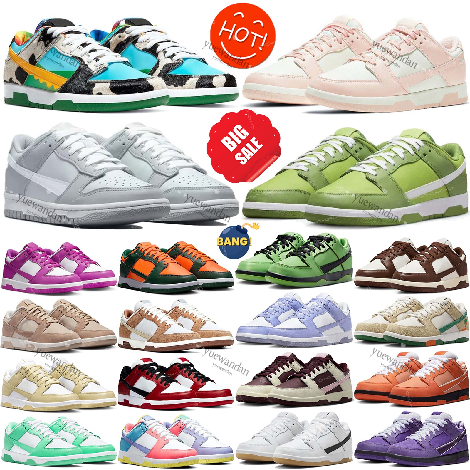 womens low trainers mens men designer shoe sneakers sneaker White Black Panda grey Cyan Sakura Pink Orange University Blue