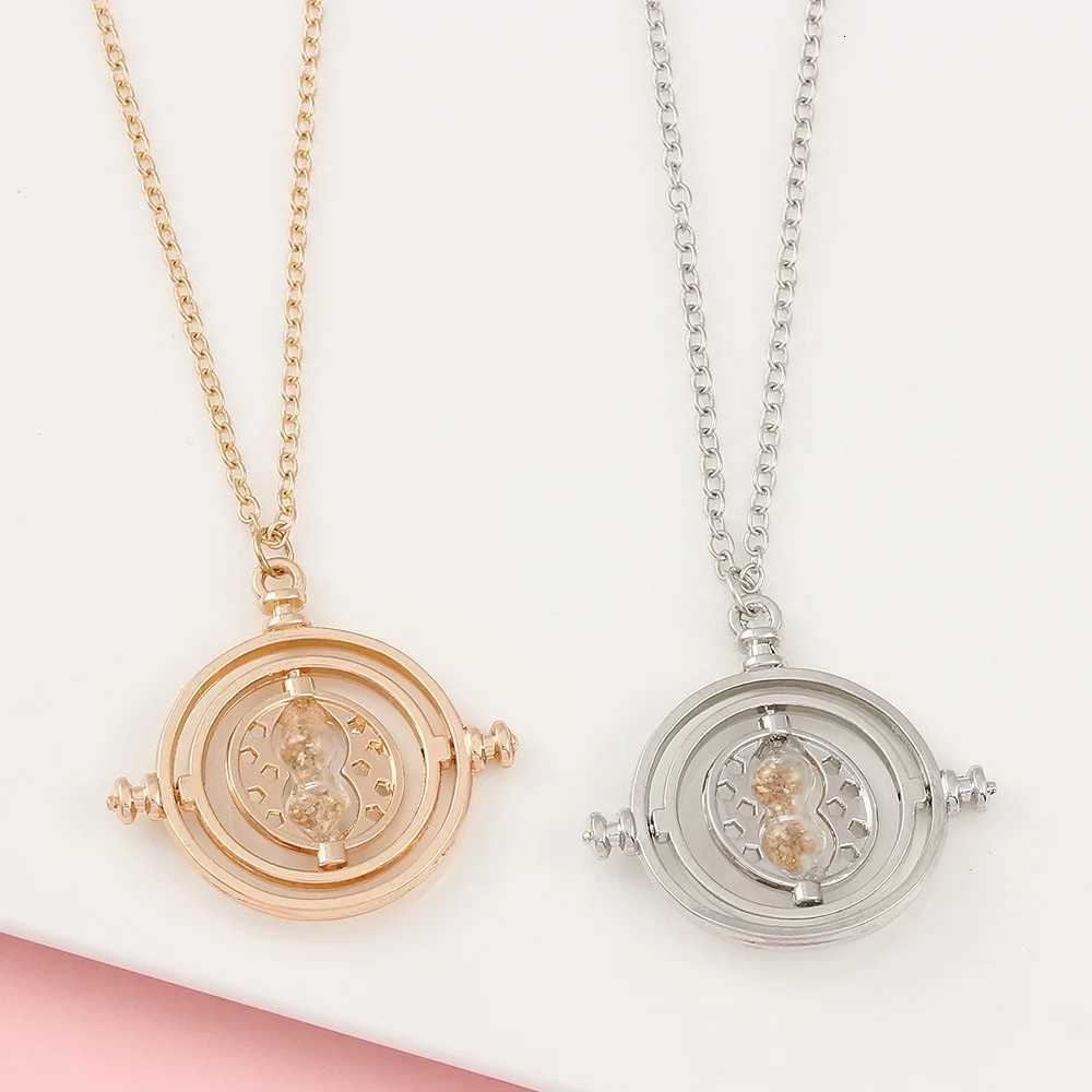 Rotating Hourglass Pendant Necklace for Women Time Turner Inspired Jewelry in Gold and Silver H260324 - view 6
