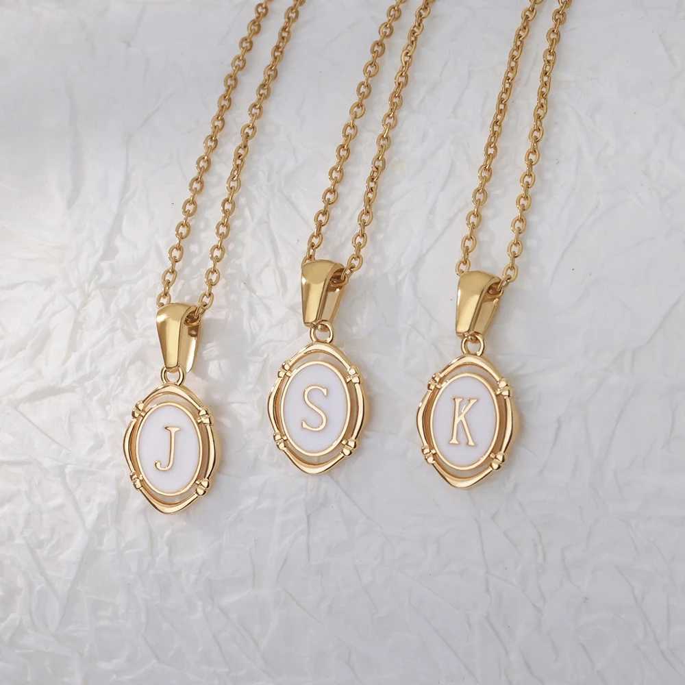 A-Z Letter Initial Enamel Necklace For Women Gold Color Stainless Steel Chain Exquisite Pendant Necklace Fashion Jewelry Gift H260324 - view 5