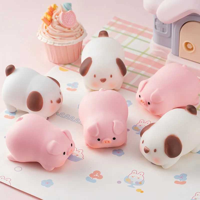Pig Dog Anti Stress Toys Flour Stress Ball Cute Cartoon Animal Squishy Squeeze Vent Balls Stress Relief Pinch Toy Kids Doll Gift H260324