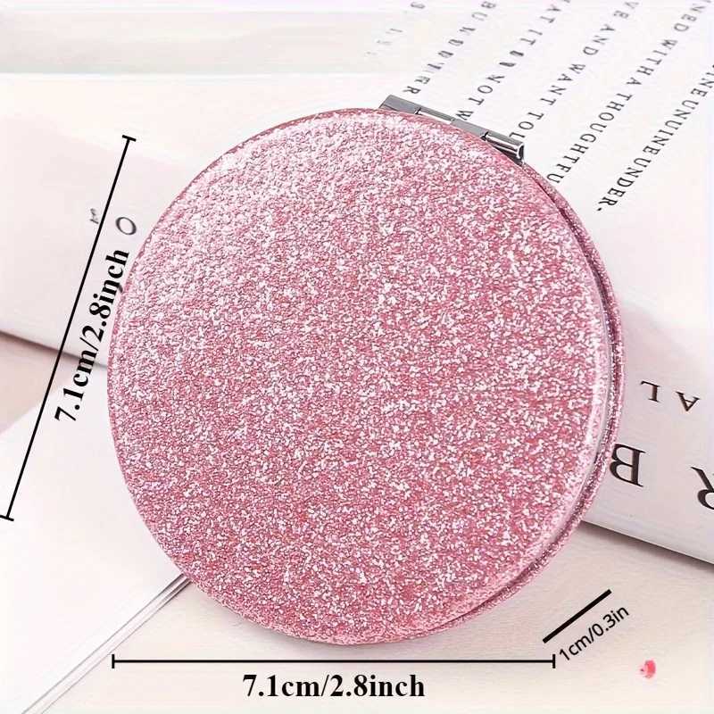 Double-sided Compact Folding Makeup Mirror for Travel - Portable Handheld Beauty Mirror with FlashWomens Gift Pocket-Sized H260324