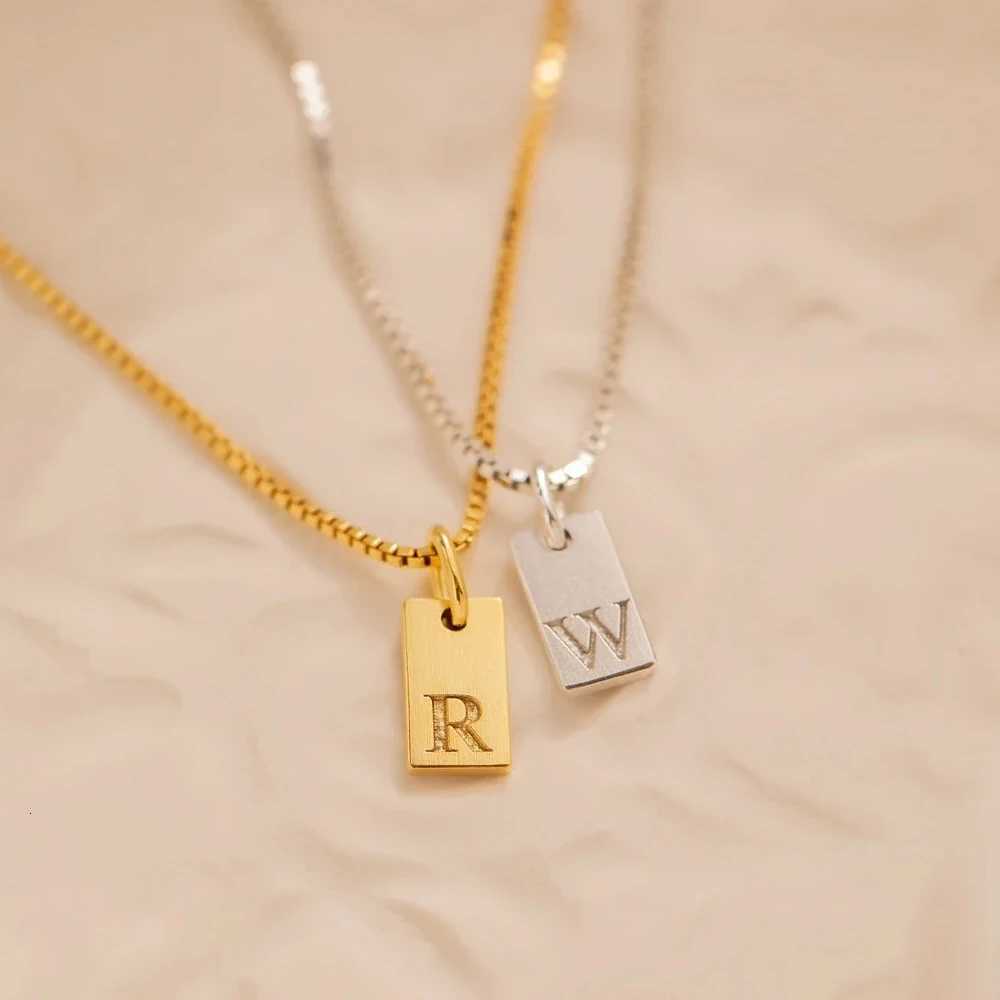 Initial Necklace Engraved A-Z Alphabet Charm Necklace Box Chain Stainless Steel Womens Minimalism Jewelry Gift H260324 - view 5