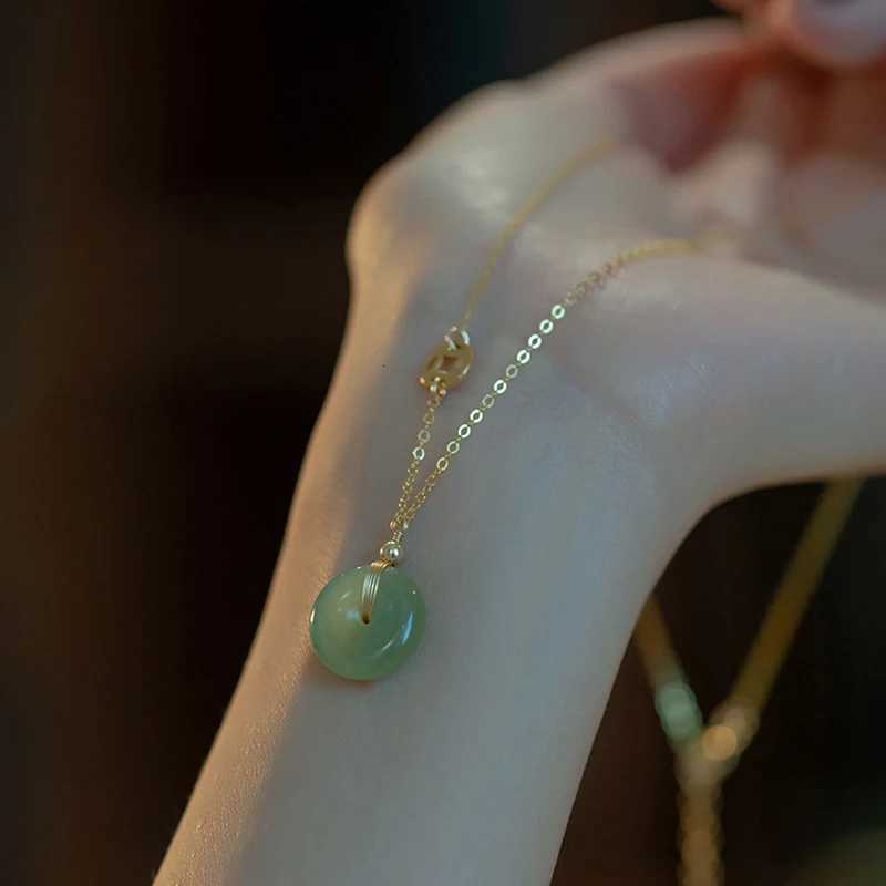 VENTFILLE Elbow Bead Chain Hetian Jade Necklace for Women Girl Gift Fresh Temperament Ins Fashion Peace appiness Jewelry H260324 - view 5