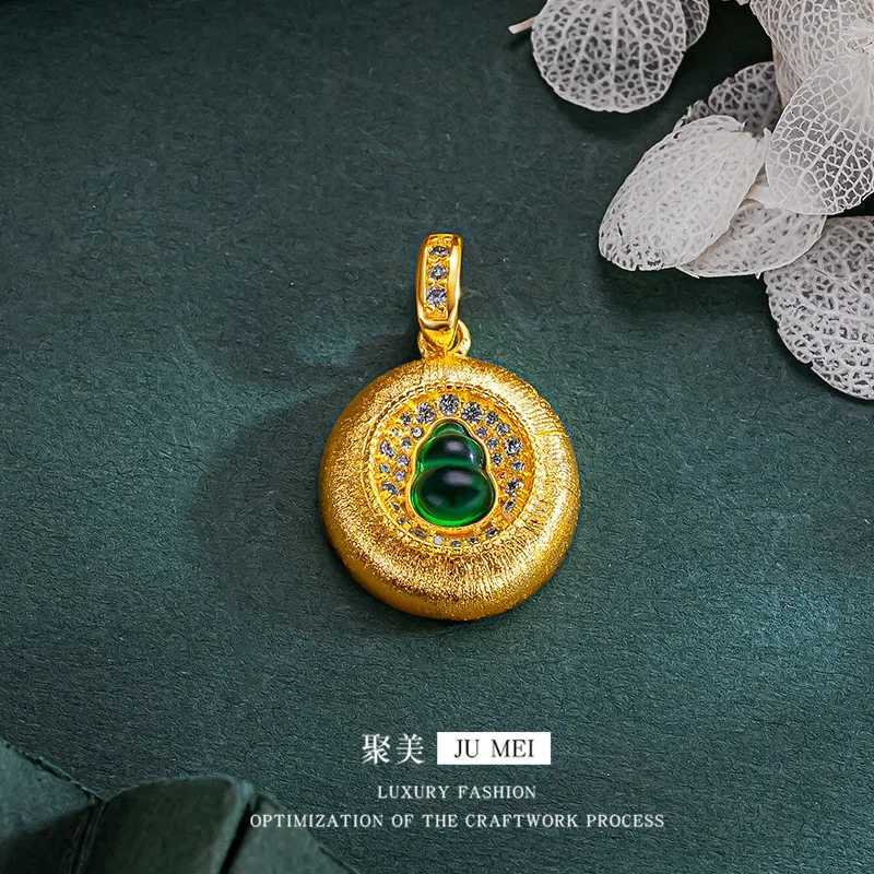 9999 24K real gold store same gold childrens necklace jade gourd sexy pendant beautiful jewelry H260324 - view 3