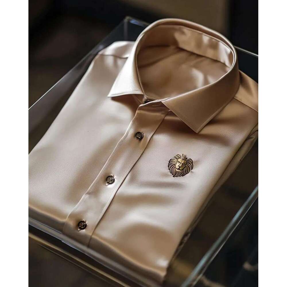 2026 Cross-Border Clothing Spring And Autumn New Casual Trendy Men's Long-Sleeve 3D Digital Print Satin Shirt