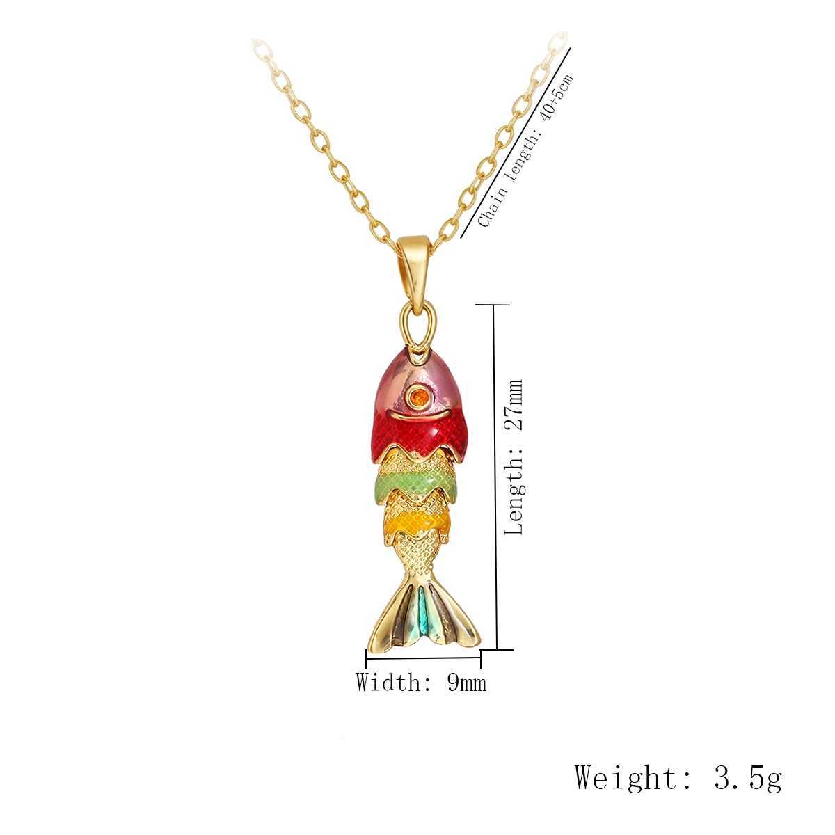 Elegant Stainless Steel Small Fish Necklace for Women Fashionable Colorful Marine Creature Pendant Jewelry H260324 - view 4