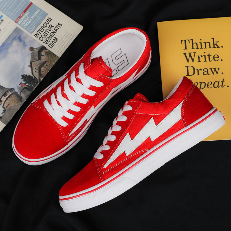 2026 new lightning pattern contrasting board shoes, unisex breathable casual shoes