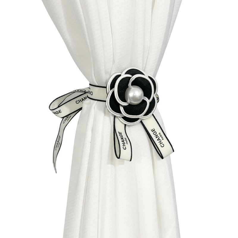 Camellia Flower Small Fragrance Style Tiebacks Simple Sheer Curtain Binding Bands Drawstring Storage Buckle Decorative Accessories ddmythur