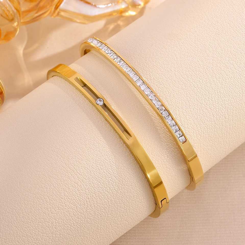 Yupsk Exquisite Sparkling Crystal Zircon 2Pcs Set for Women Minimalist Fashion Stainless Steel Jewelry Gift H260323 - view 6