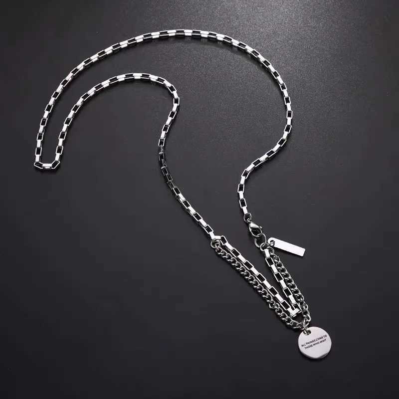 Inspiring Titanium Steel Fashion Brand Necklace Men And Women General Light Luxury Design Simple Temperament Pendant H260324 - view 5
