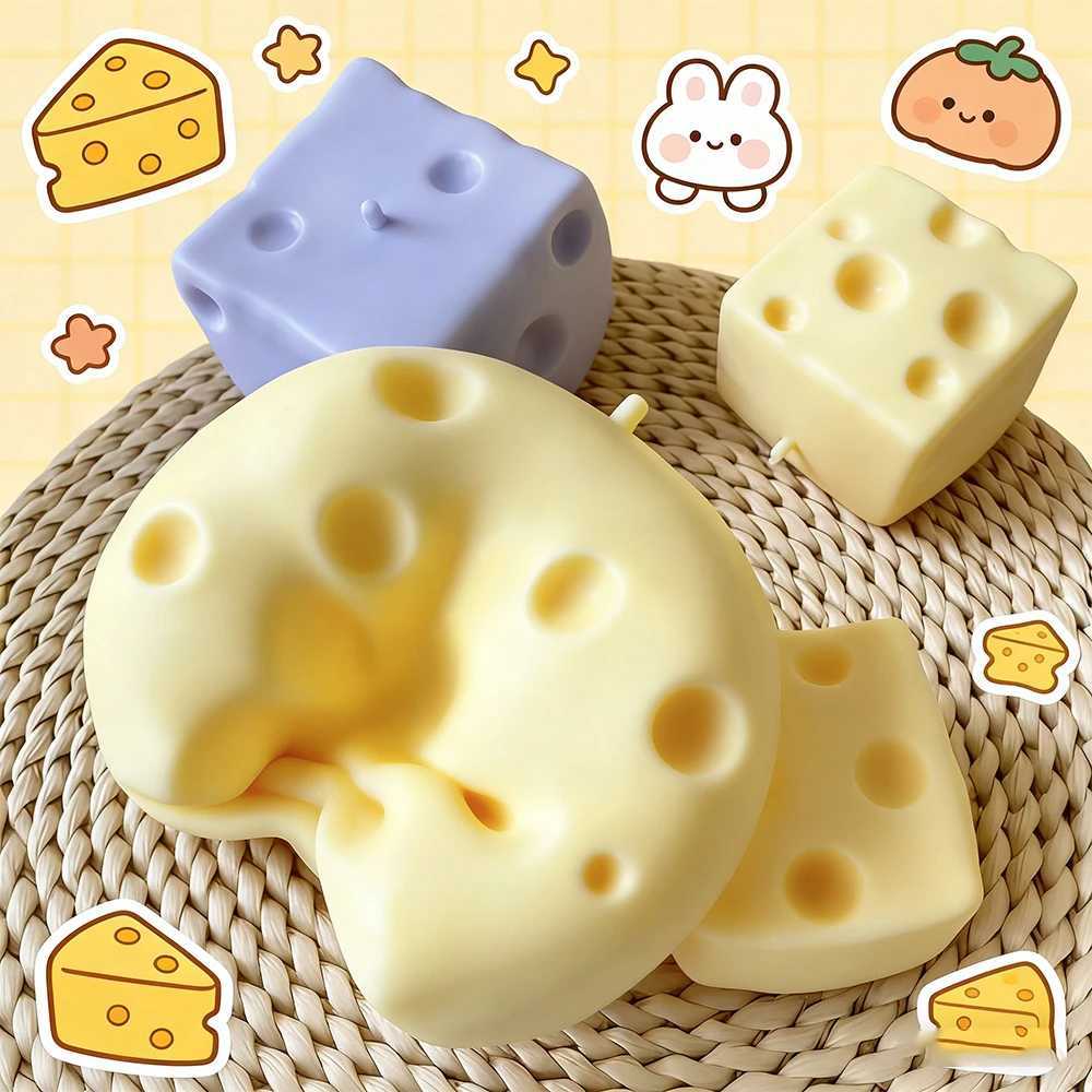 Jumbo Cheese Cube Stress Ball Big Cheese Shapeable Squeeze Ball Non-Bounce Fidget Toy ASMR Sensory Anti-Stress Festival Gift H260324
