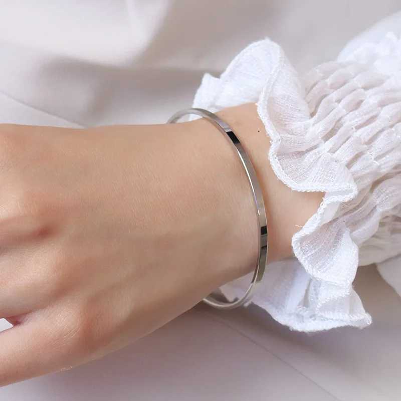 Classic Flat Stainless Steel PVD Gold Rose Gold Color Waterproof 2mm Thin Fashion Accessories New Year Gift For Women H260323 - view 7