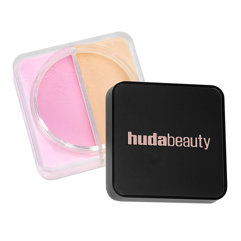 HUDAbeauty EASY BAKE LOOSE BAKING SETTING POWDER Duo UBE BIRTHDAY CAKE & PEACH PIE Loose Powder Airbrushed Natural Look Loose Powder Makeup SETTING PO