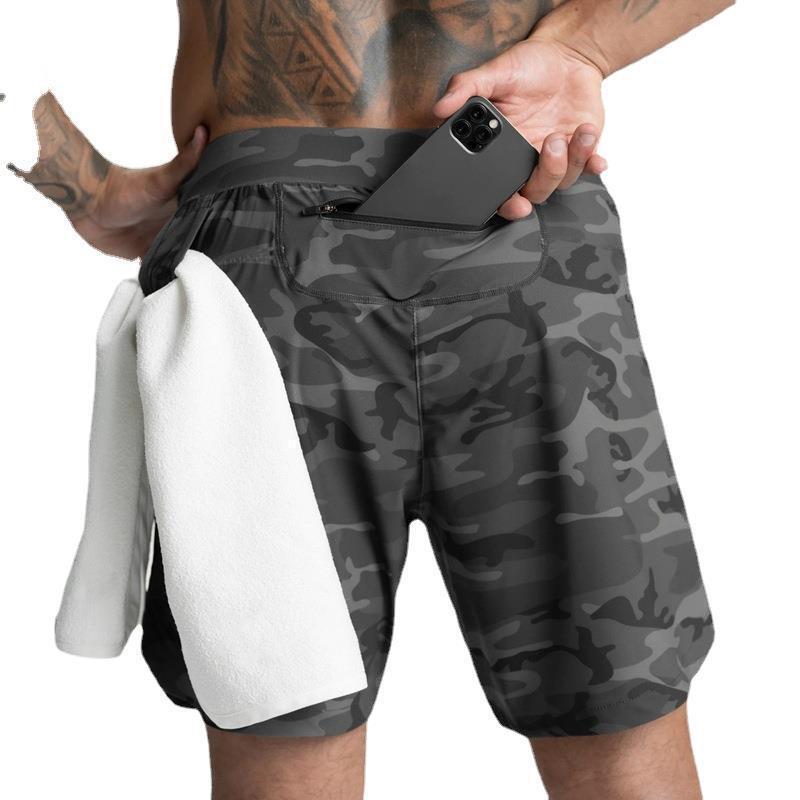 Apparel Men's Clothing Men's Shorts Single Layer Woven Quick-Dry Solid Color Running Fitness Sports Casual American Style Five-Point Shorts 