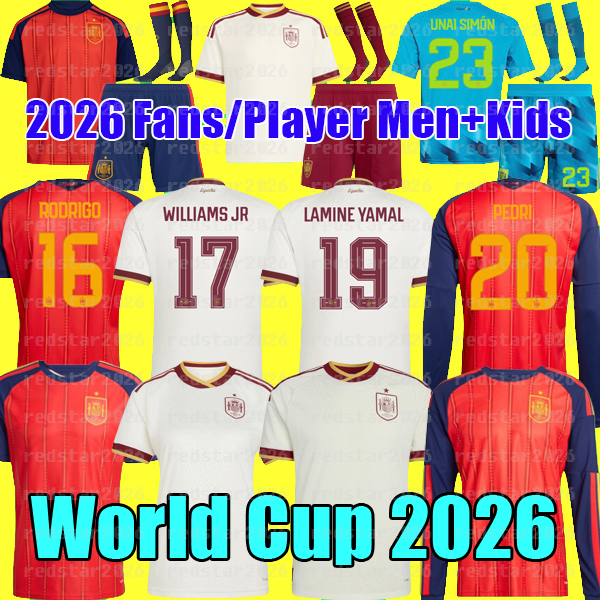 2026 World Cup SPAIN Soccer Jerseys PEDRI GAVI LAMINE YAMAL MORATA Carvajal OLMO FERRAN RODRIGO ZUBIMENDI football shirt soccer kits men kids sets